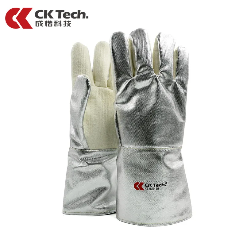 CK Tech. Термостойкие перчатки на 400 градусов изоляционные из алюминиевой фольги огнестойкие Промышленные
