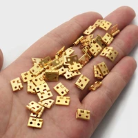 50pcs copper super mini folding hinge wooden jewelry box hinge fittings dollhouse wood door butt hinge hardware nail