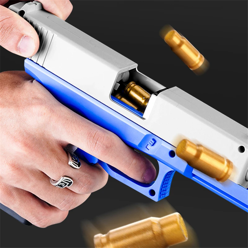 Shell Throwing Glock Toy Pistol EVA Foam Darts Bullets Gun Simulation Model Beginner Aim Train Handgun Air Boys Gifts |