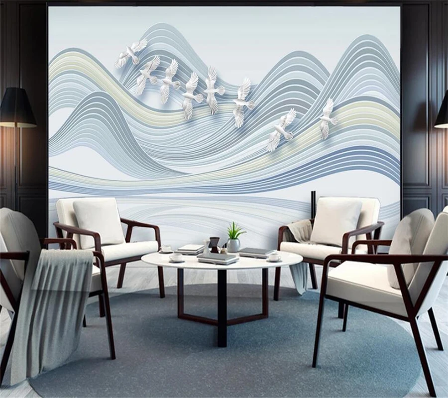 Обои на заказ 3d маленькие свежие элегантные скандинавские геометрические