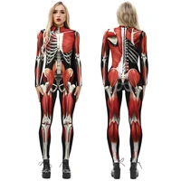 women sexy science warrior robot skeleton punk jumpsuit catsuit ladies costumes zentai rompers female halloween cosplay bodysuit