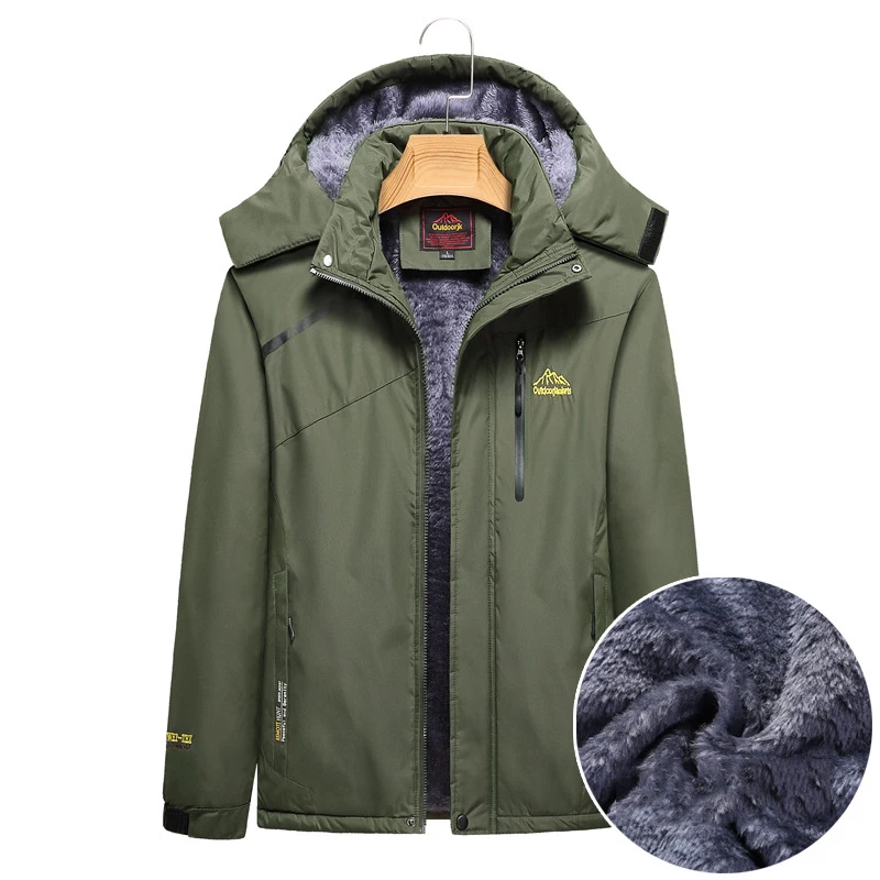 Мужская зимняя водонепроницаемая куртка из флиса теплая брендовая для активного