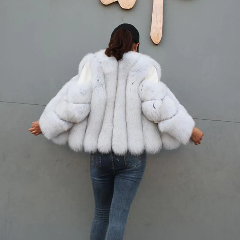 Куртка из 2020 натурального меха женская зимняя теплая шуба лисьего Лисьего |