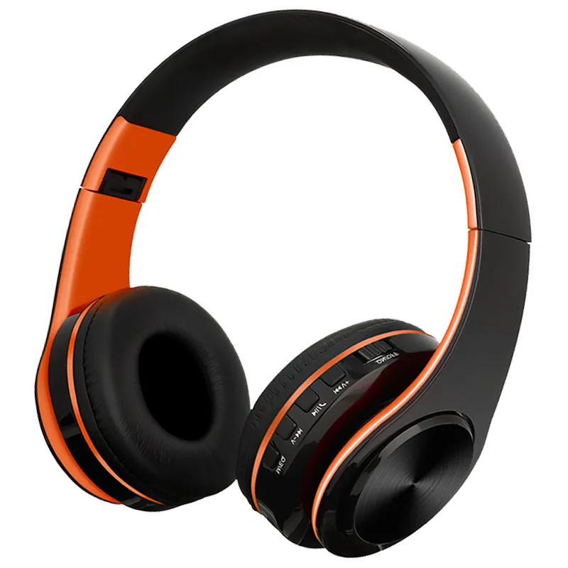 Orange Black Новинка B7 Bluetooth наушники беспроводные стерео наушники складные низкие басы гарнитура Регулируемые наушники с микрофоном/TF картой - Цвет: Orange Black