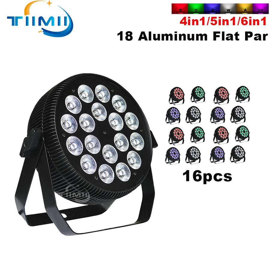 Алюминиевый плоский светодиодный прожектор Par 16 шт. большой объектив 18x1 2 Вт