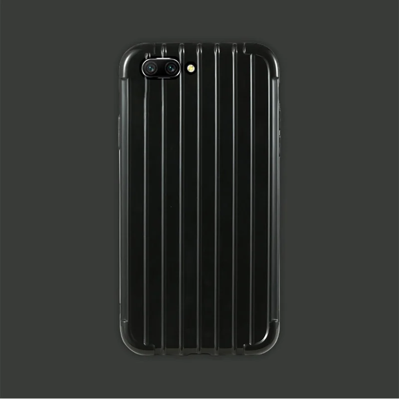 Роскошный багажный чехол для huawei honor 10, Модный милый чехол для костюма, чехол для багажника, ТПУ, силиконовая задняя крышка для телефона, чехол для huawei honor 10 - Цвет: Black