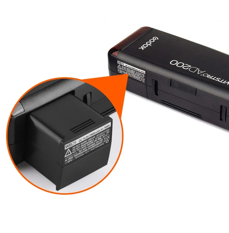 Najtaniej Akumulator Litowo-jonowy Godox Bez ładowarki Do Lampy Błyskowej AD200 AD200Pro AD300Pro (14.4V, 2900mAh) WB29
