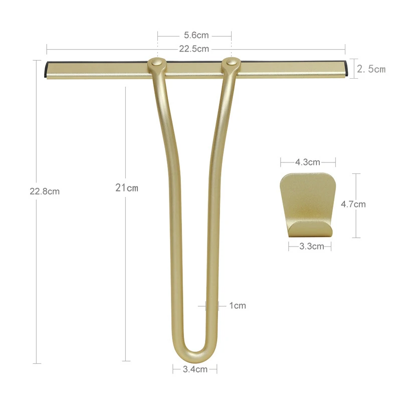 

Silicone Shower Squeegee Bathroom Wiper With Free Hooks Nail Squeegee Bathroom For Windows Mirror Tiles Cabinets Glass Gold