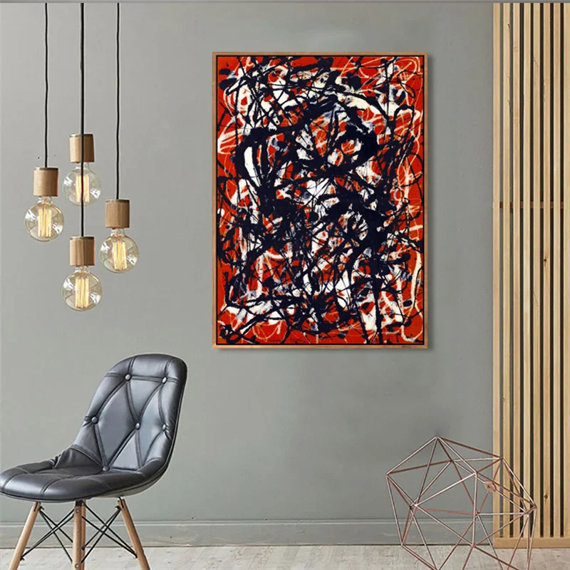 

Wall Art Canvas Painting By Jackson Pollock Abstract Posters Prints Reproduction Modern Art Wall Pictures Home Decor