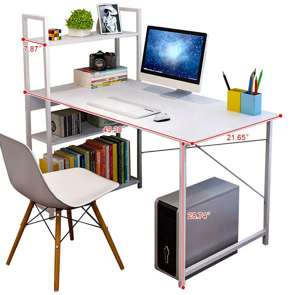 

Large Wood Computer Desk Laptop Desk Writing Table Study Child Desk Office Furniture PC Laptop Workstation with Shelves Drawers