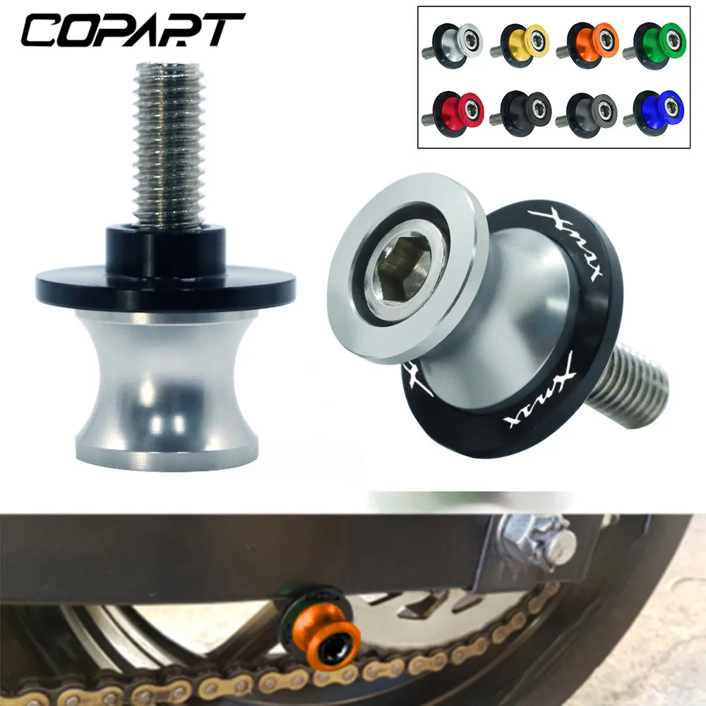 

For YAMAHA X MAX XMAX 125 200 250 300 400 X-MAX All Years M6 2PCS Motorcycle SwingArm Sliders Spools CNC Swing Arm Stand Screw