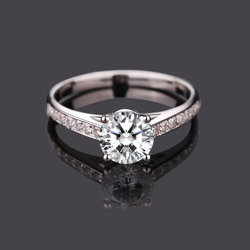 

925 silver ring 4 claws Trendy style 1ct 2ct 3ct Round brilliant Cut Moissanite Jewelry Anniversary Engagement Ring For Women