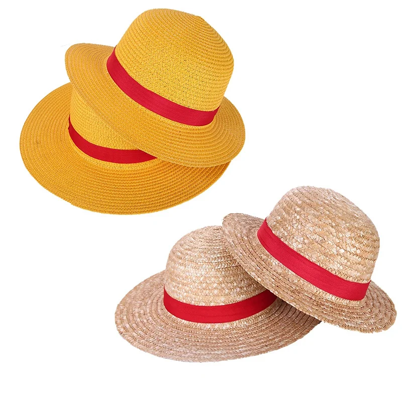 

Luffy straw hat performance cosplay accessories sun hat summer hat yellow straw hat women's 31-35cm