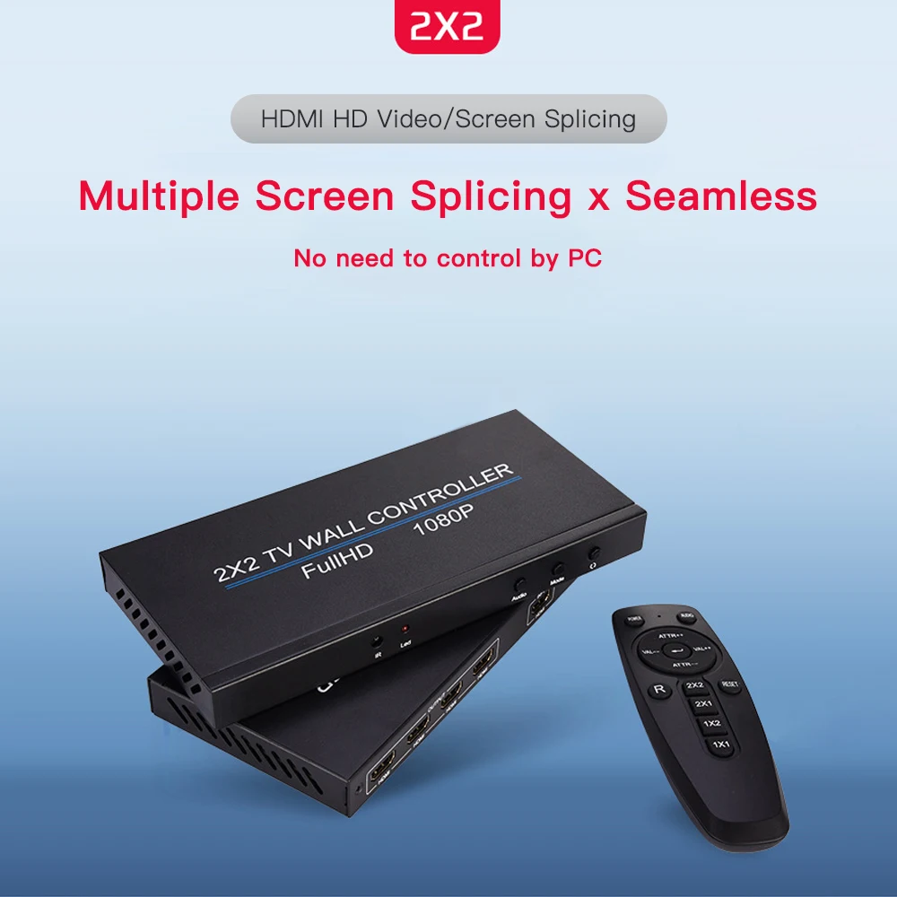 Настенный контроллер для ТВ 4 канала 2x2 1x4 4x1 HDMI DVI VGA USB видеопроцессор 1920*1080P 60 Гц