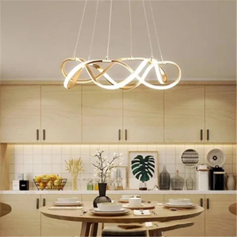 値段 現代のファッションのダイニングルームledペンダントライトアートスパイラルデザインアクリルパーラーベッドルーム装飾ランプ器具led電球金属