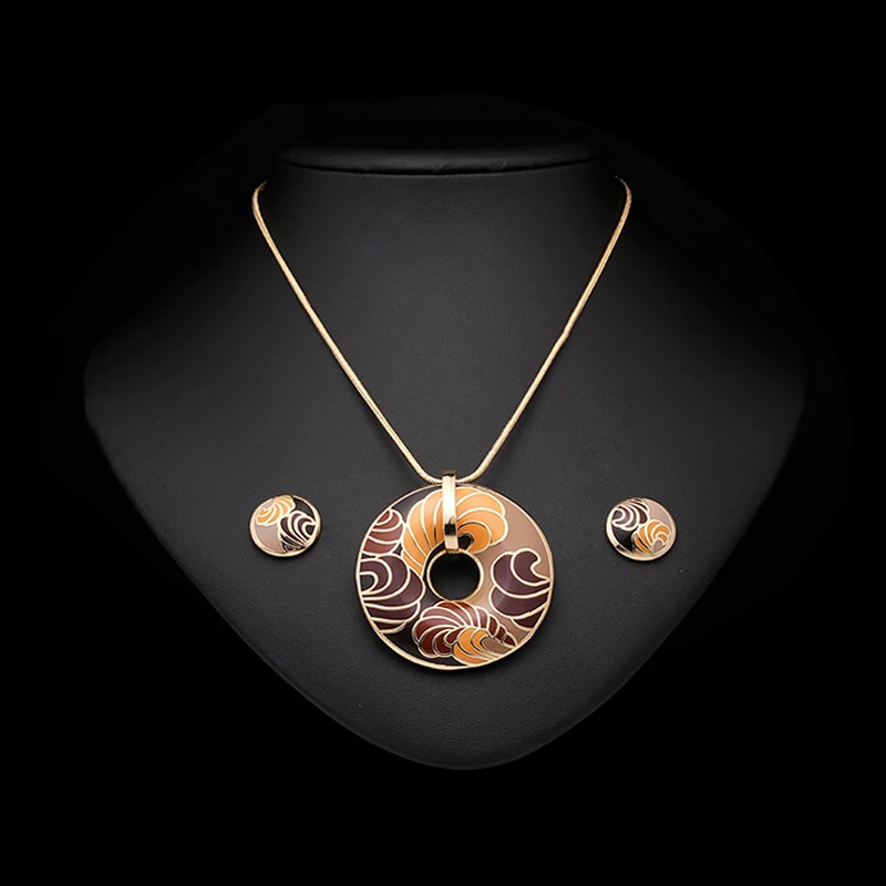 R& X модные ювелирные изделия из эмали подарок вечерние Mariage Joyas ожерелье/серьги сверкающие колье комплект юбилей для женщин свадебные Дубай 22