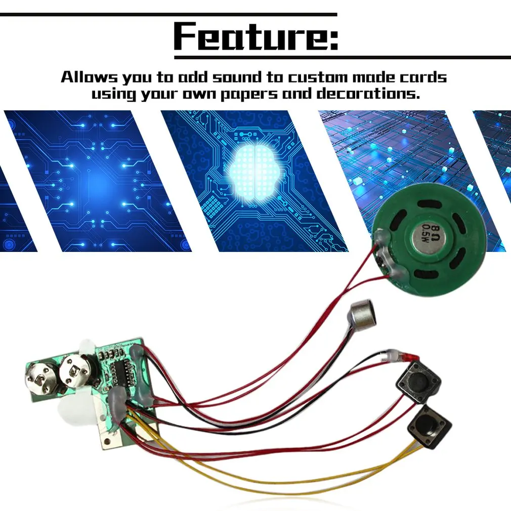 

Kid Adult Sound Recordable Voice Module For Greeting Card Music Sound Talk Chip Musical Christmas Gift