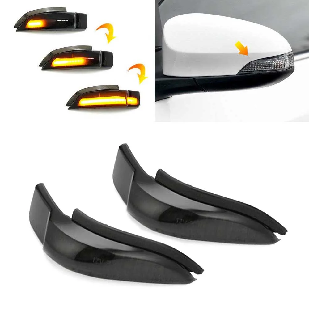 

LED Side Mirror light Dynamic Side Mirror Light Lamps 2 pcs Set Black Shell