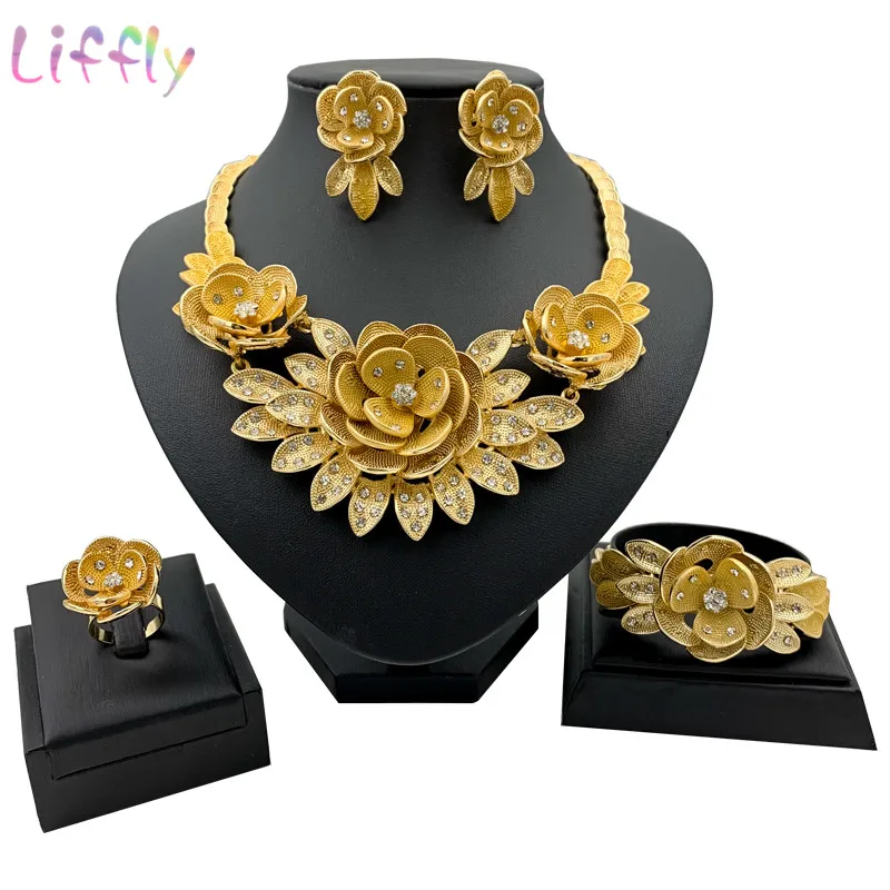 Африканский популярный ювелирный набор Красивая большая водяная Лилия