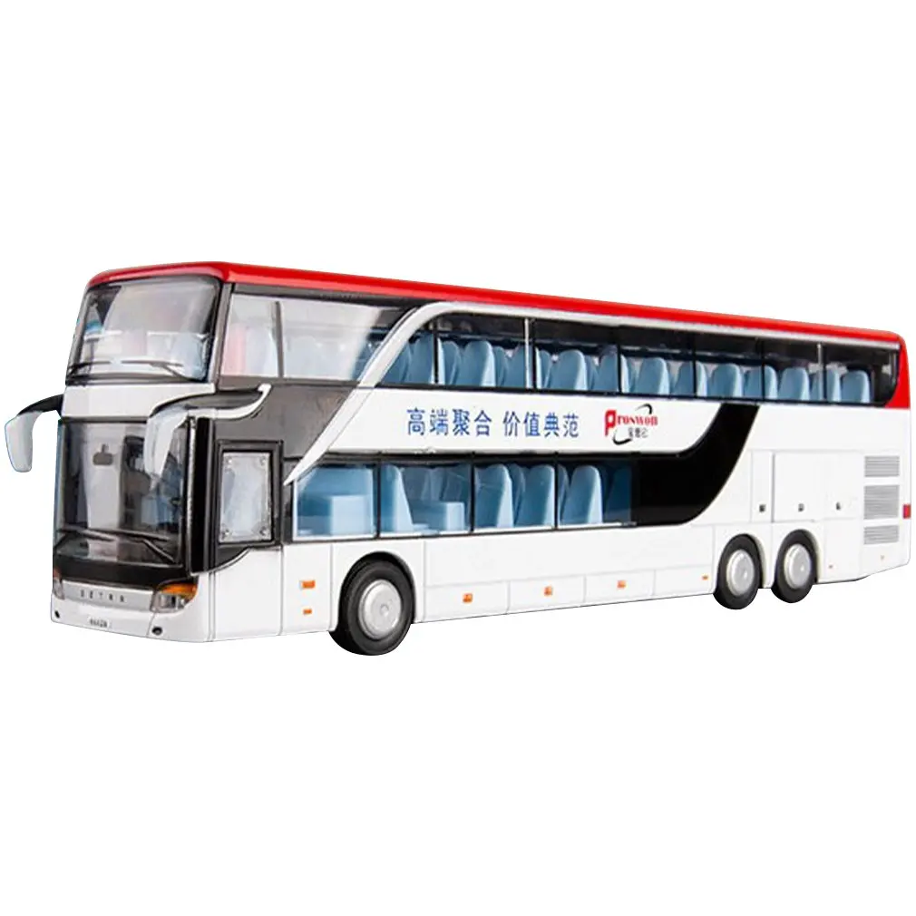 

Designed For Skylights Interior Is Bright Double-decker Bus Alloy Sound And Light Pull Back Car Model Children's Toys