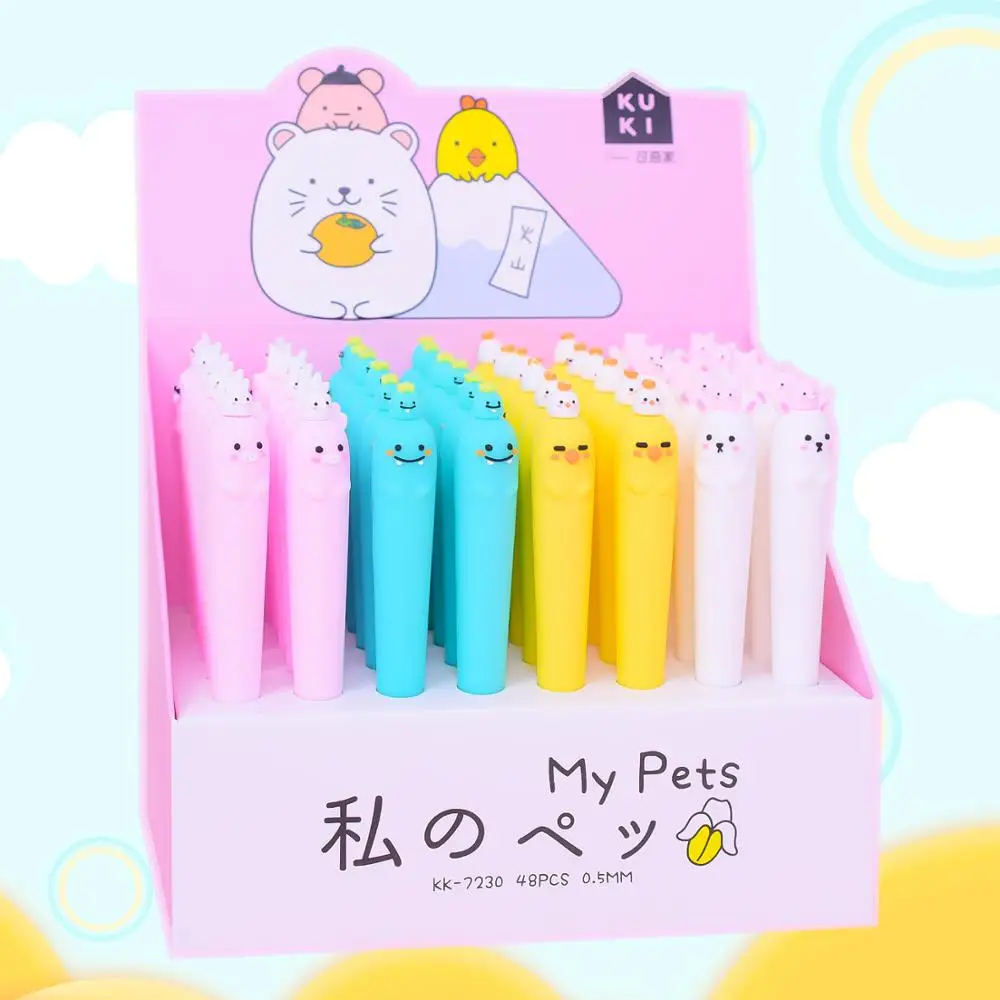 

24 шт./лот креативная гелевая ручка Sumikko Gurashi Милая 0,5 мм черные чернила авторучки для подписей рекламный подарок офисные школьные принадлежн...