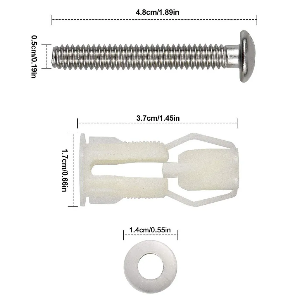 

Top Fix Toilet Seat Screws Nut Cover Lid Pan Fixing WC Blind Hole Fitting Kits Stainless Steel Screws Metal Washer