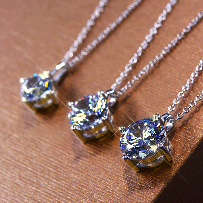 BOEYCJR 925 серебро 1ct/2ct F цвет Муассанит Снежный Цветок VVS элегантный свадебный кулон ожерелье для женщин Подарок на годовщину