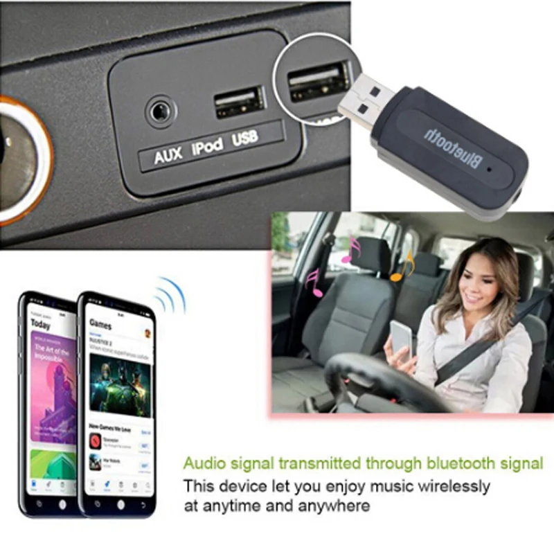 Универсальный Автомобильный Bluetooth AUX аудио приемник для hyundai getz skoda octavia a7 mitsubishi