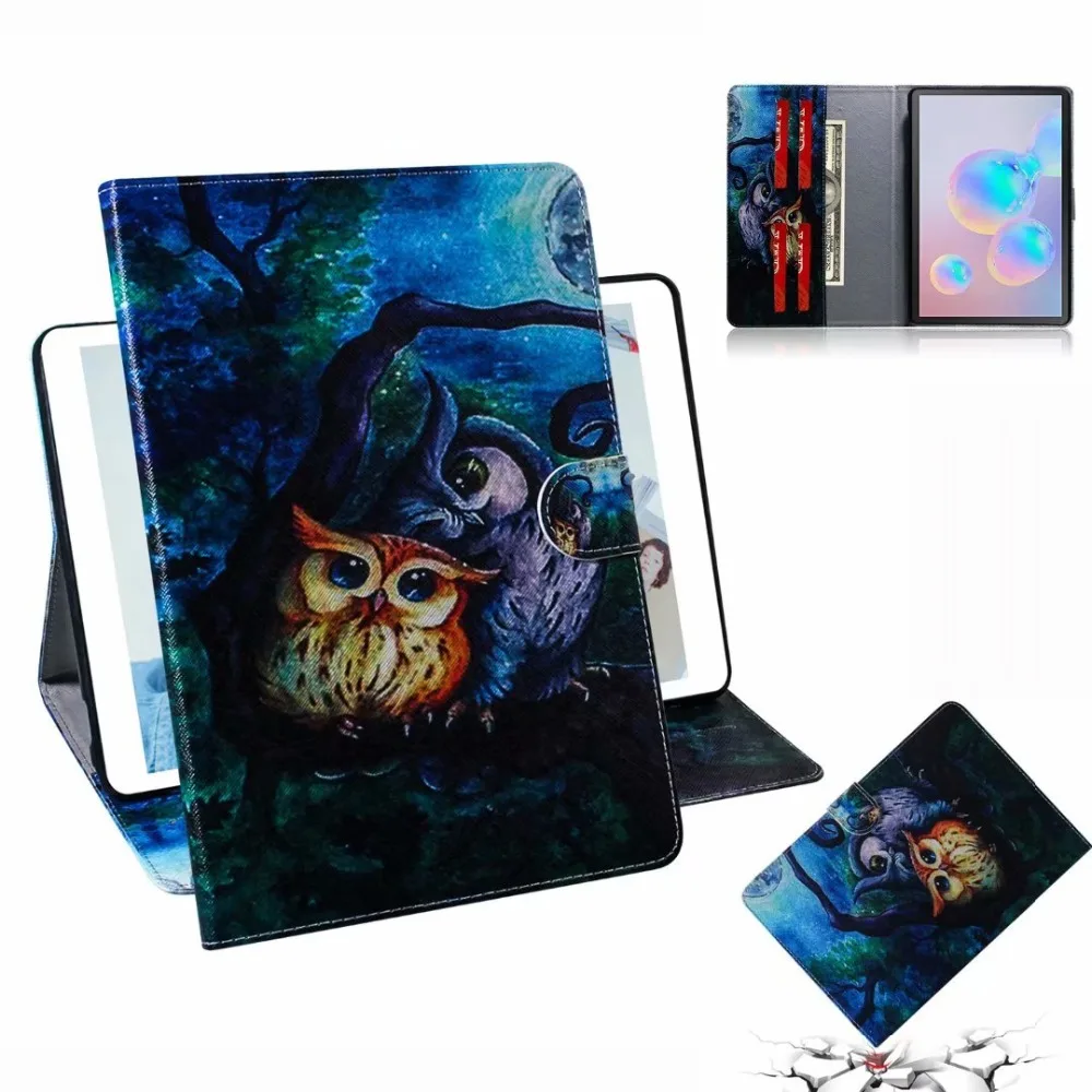 Чехол для планшета для Samsung Galaxy Tab S6 T860 T865 SM-T860 SM-T865 10,5 дюймов модный цветной рисунок кожаный чехол-подставка, петля+ подставка для ручек