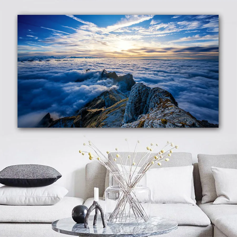 

5D Diy Diamond Painting Natural Scenery Sunset Clouds Mountains Diamond Embroidery Full Square Round 5D Diamond MosaicZP-4883