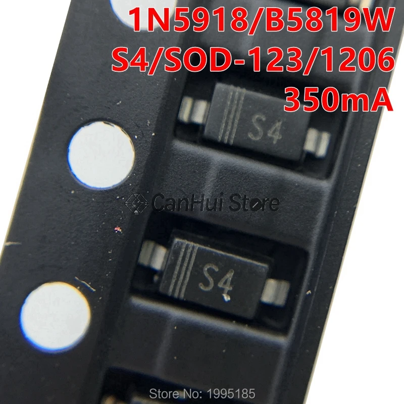 

100pcs 1N5819W 1206/0805/0603 S4/SL SOD123/323/523 B5819WS IN5819 schottky barrier diode