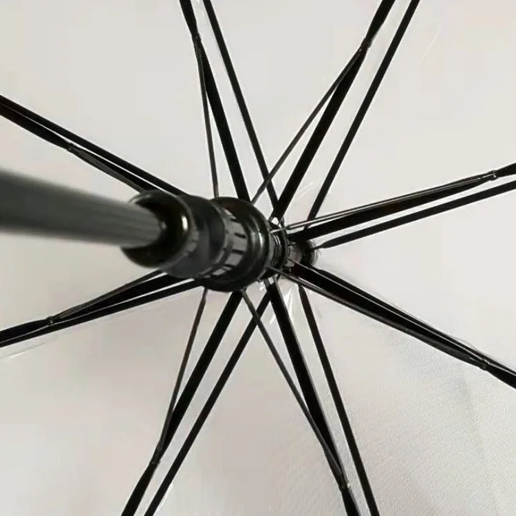 Прозрачный зонт с длинной ручкой пластиковый прозрачный POE в виде клетки