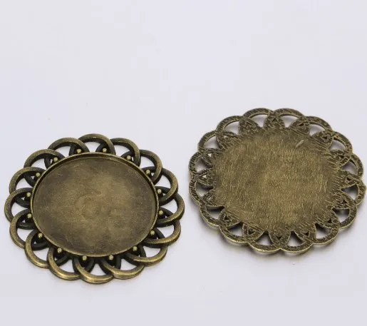 

30mm 10pcs/lot antique Bronze Cabochon Base Tray Bezels Blank Setting Supplies For Jewelry Making Findings Pendant