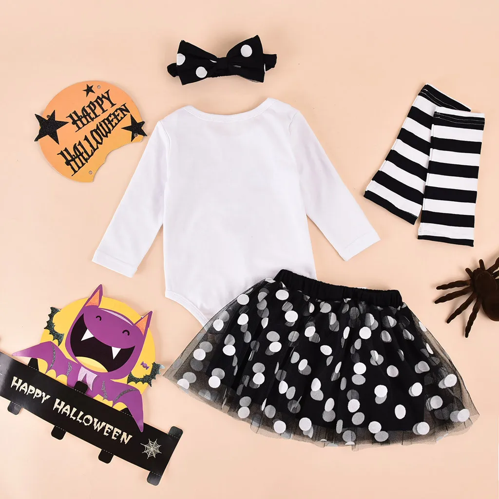 

Clothes Set Baby Outfits Newborn Infant Baby Girls Halloween Print Romper Tops Dot Tutu Skirt Set Outfits Newborn Clothes