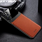 Чехол-накладка для Keysion для iPhone 11 Pro Max, XS, XR, X, 8, 7, 6, 6s Plus, искусственная кожа, закаленное стекло, в ассортименте.