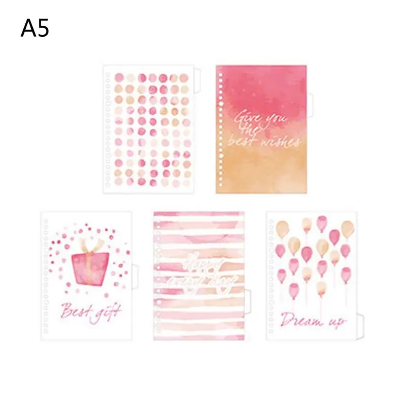 

1Set Fresh Diary Paper Binders A5 A6 Loose Leaf Notebook Divider Index Separator