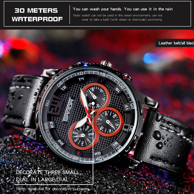 SANDA Мужские кварцевые наручные часы Лидирующий бренд модные спортивные