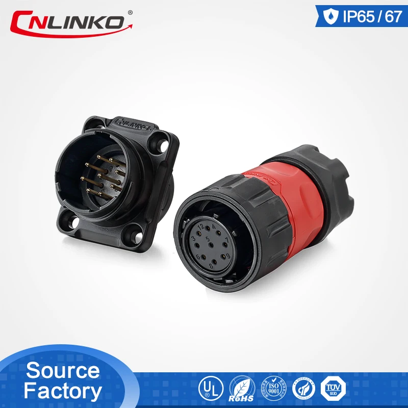 YM-20 9pin set CNLINKO 2-12 Pin пайка M20 большая панель типа mount amp высокомощный Электрический IP67 водонепроницаемый разъем - Цвет: YM-20 9pin set