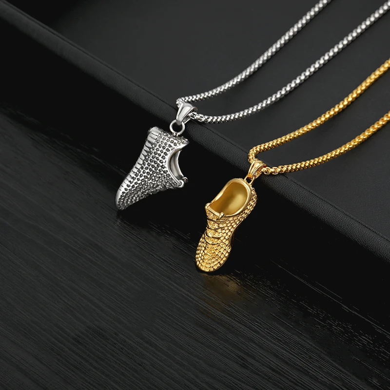 Кроссовки с подвеской ожерелье обувь из нержавеющей стали спортивная в стиле хип