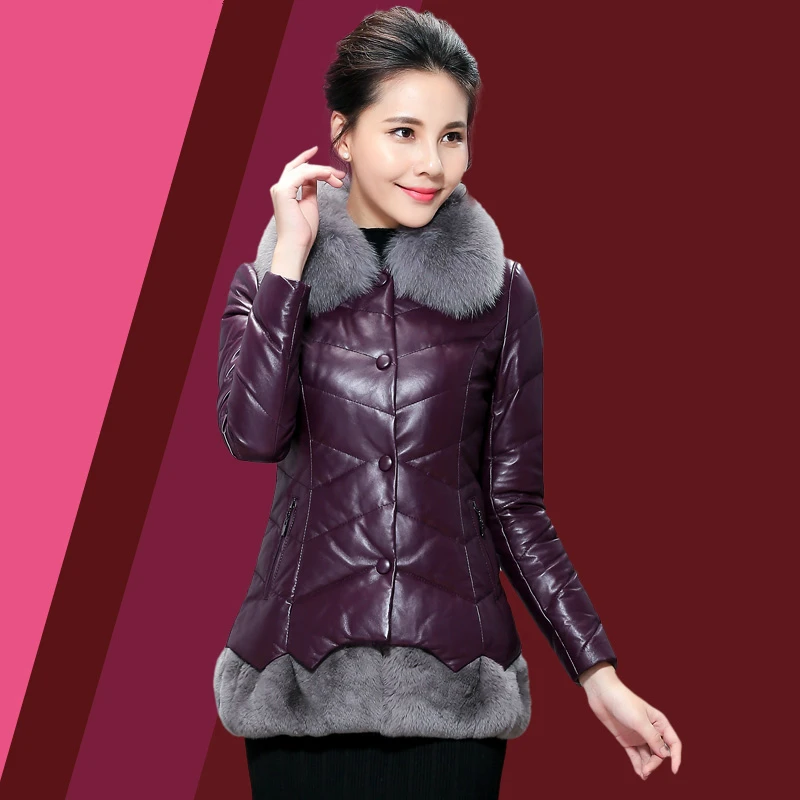 Пальто из натуральной овчины женские зимние пальто кожи короткие Пуховики с