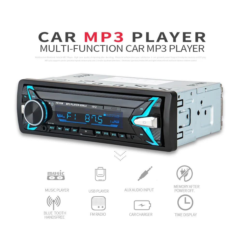 Новый 12V автомобильный аудио стерео радио Bluetooth V3.0 In-dash 1 Din FM Aux Вход приемник SD USB MP3