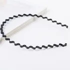 Обруч для волос унисекс, черный, волнистый, металлические заколки для волос