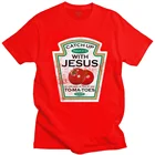 Забавная футболка с изображением Иисуса, Мужская Винтажная футболка с изображением помидора, подарок на христианскую тему, хлопковая футболка с короткими рукавами, товары