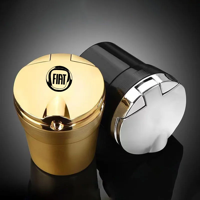 

NEW Car Ashtray With Led Lights With Logo Creative Personalit For Fiat Aegea 500c Panda Uno Palio Tipo Doblo car Emblem Auto