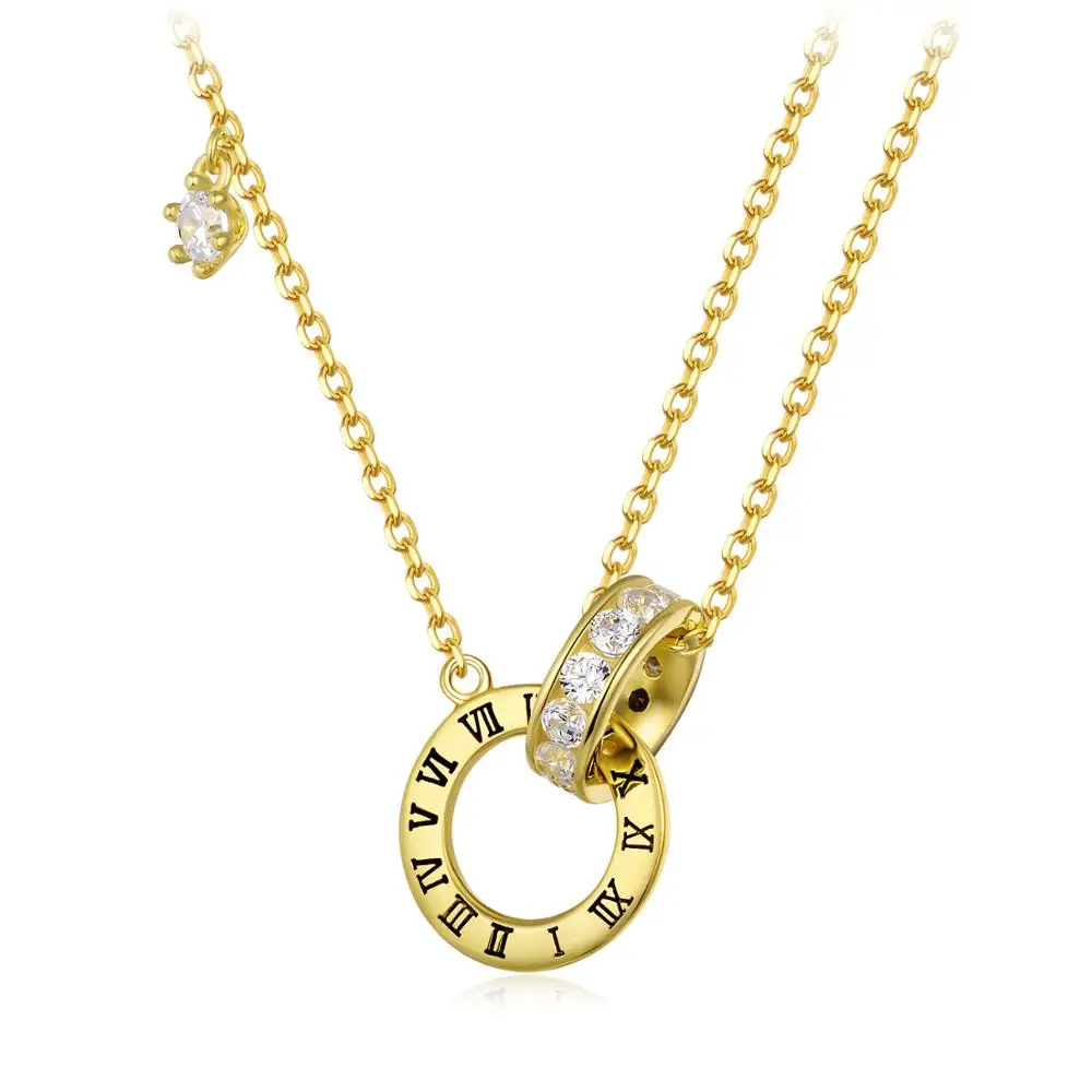 Ожерелье из стерлингового серебра 925 пробы для женщин золотистого и серебряного