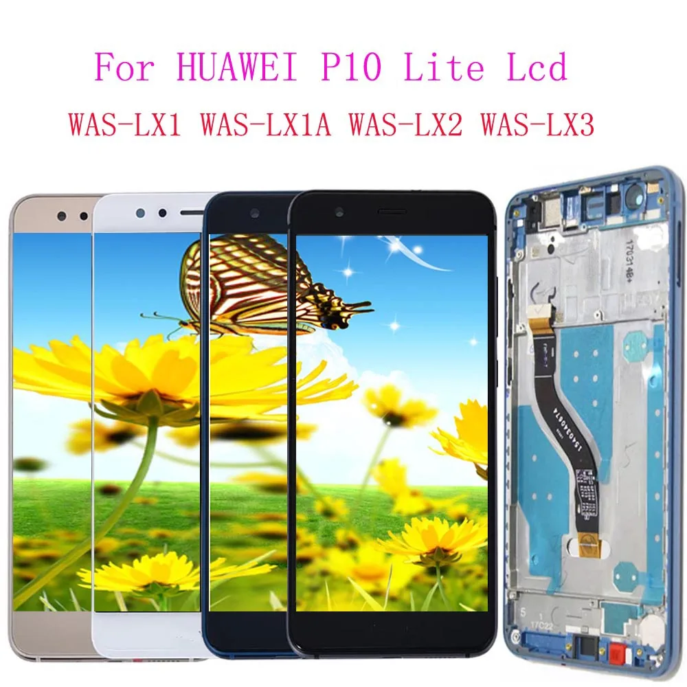 5 2 дюймов сенсорный экран для Huawei P10 Lite WAS-TL10 ЖК-дисплей с цифрователем сенсорного
