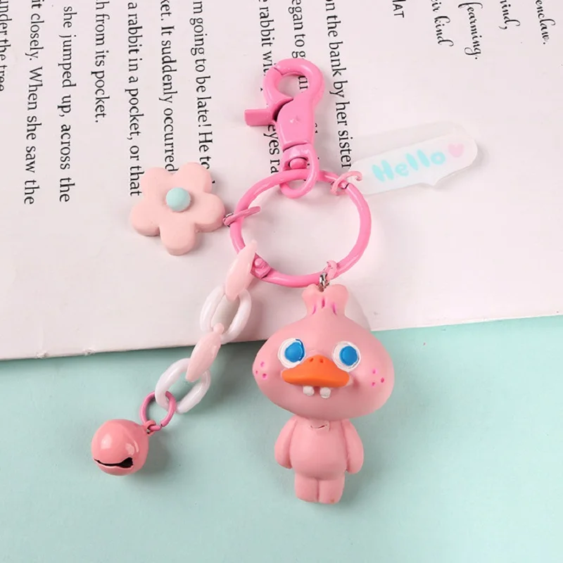 

2021Creativity Anime Duck Key Chains Fashionable Lovers Backpack Accessories Keyring Cute Men's And Women's Pendant KeyChain
