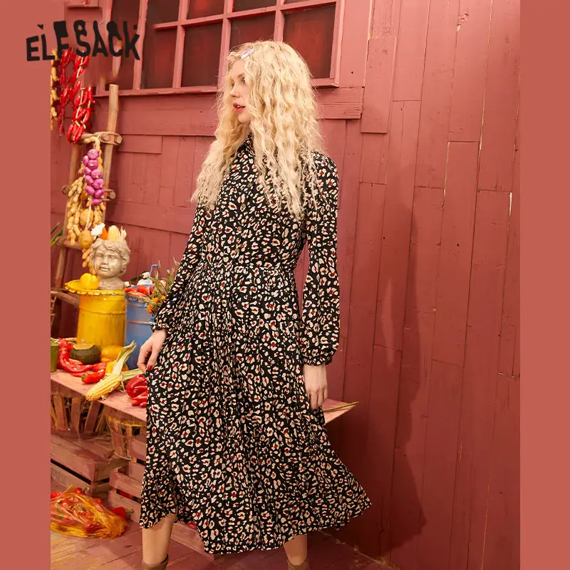 Женское повседневное шифоновое платье ELFSACK разноцветное в стиле бохо с яркими