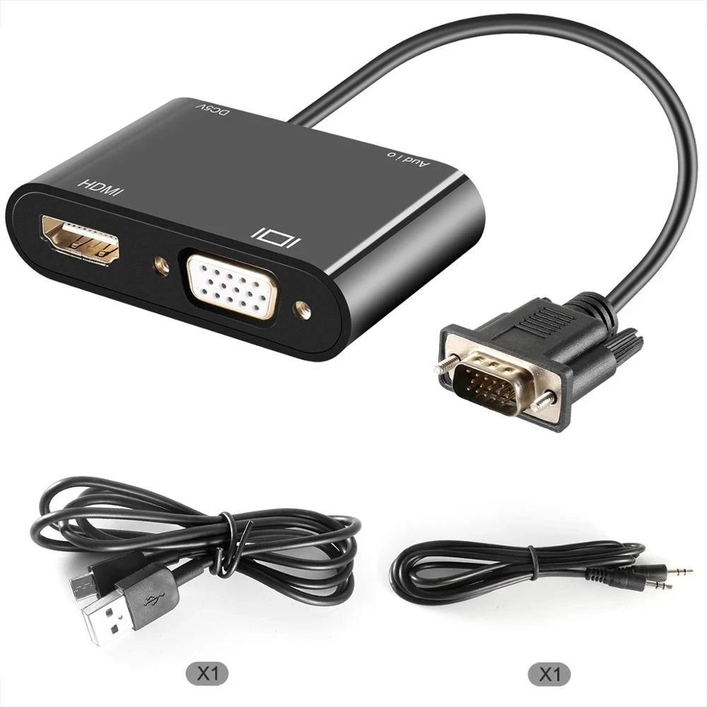 HD 1080P Divisor hdmi vga para конвертер divisor для ноутбука ПК аудио aux +