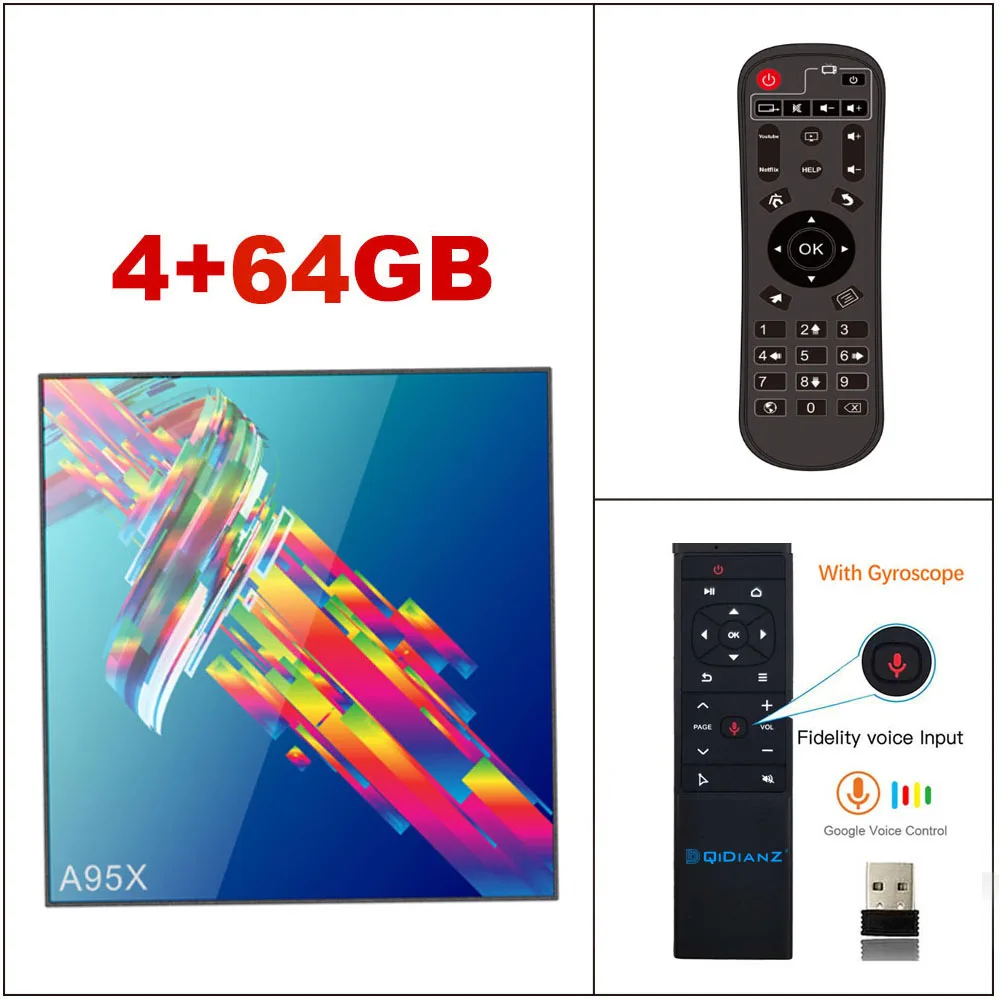 A95X R3 телеприставка медиаплеер Android 9,0 ТВ приставка 2,4G 5G Wifi RK3318 четырехъядерный с Bluetooth PK X96MINI HK1MAX мини H96 гироскоп - Цвет: 4G64G voice control